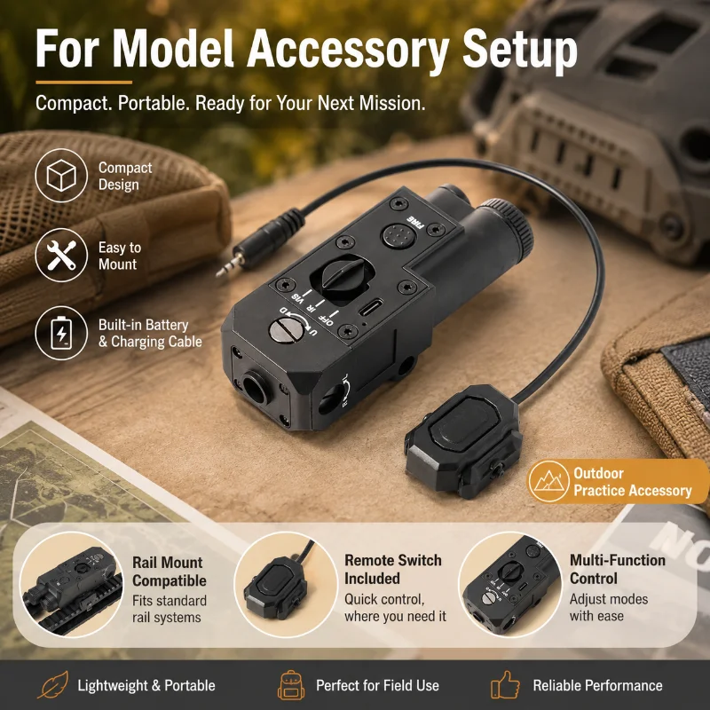 CQBL-1 Rechargeable Positioning Laser Durable Nylon Shell Wired Trigger Button Universal 20mm Hobby Rail Gear view 3