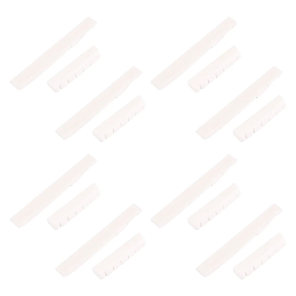 Lo-ok 8 Sets of 16Pcs 6 String Acoustic Guitar Bone Bridge Saddle and Nut Made of Real Bone