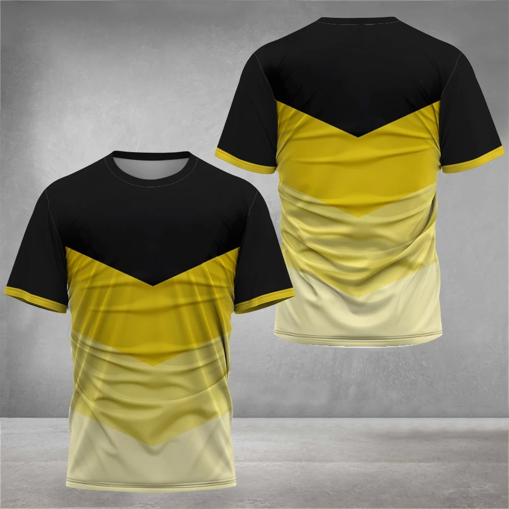 Homens Ginásio Sportswear Camisetas 3D Impressão Verão Badminton Tênis T-Shirt Correndo Fitness Training Quick Dry O-Neck Manga Curta Tops