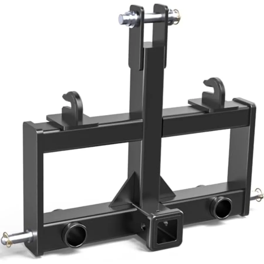 

3 Point Hitch Receiver for Category 1 with 2 Receiver and Suitcase Weight Brackets Black