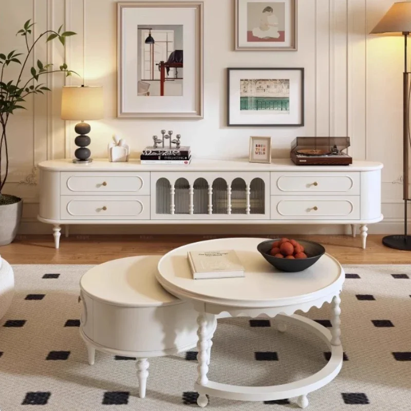 

Storage White Luxury Tv Cabinet Drawers Storage Universal Showcase Tv Stand Floor Living Room Szafka Pod Telewizor Furniture