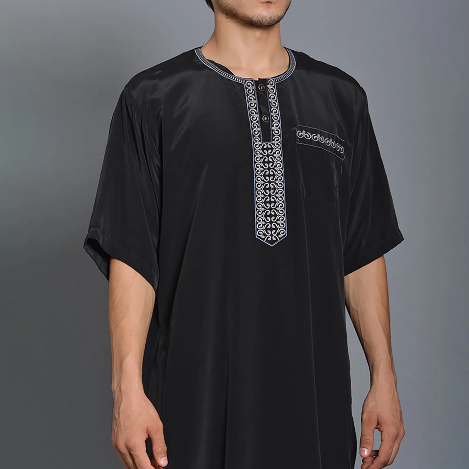 Ropa islámica tradicional bordada para hombre, túnicas de Ramadán, Boubou, Jalabiyas, Jubbah, Thobe musulmán, Thobe marroquí, 2024