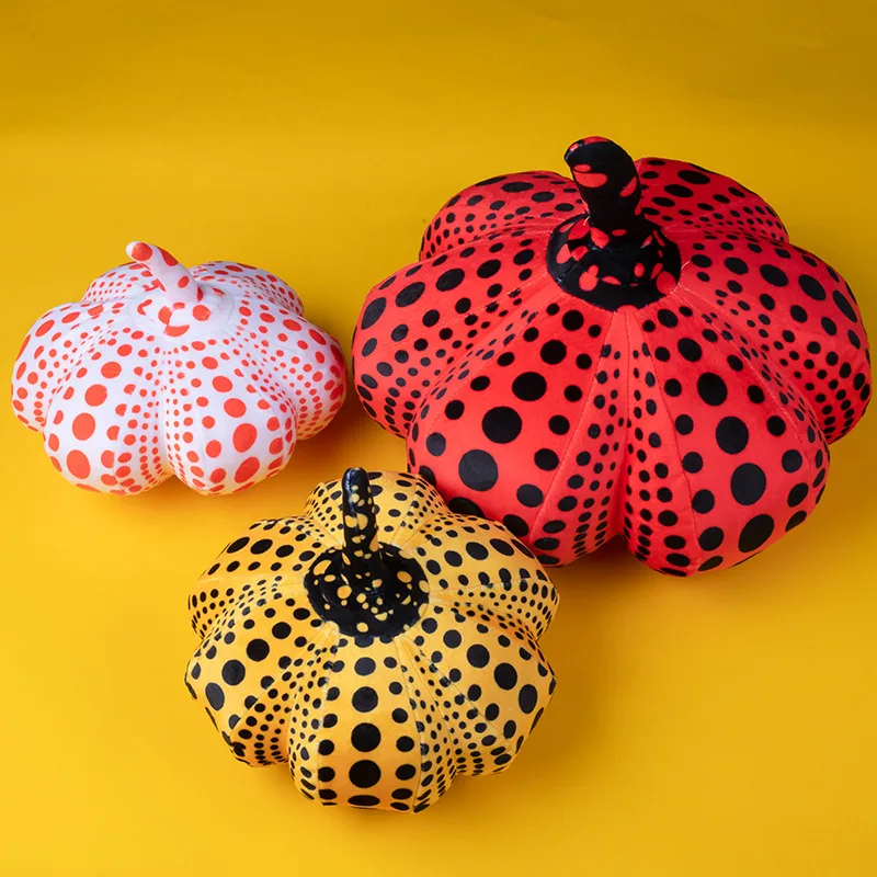 YAYOI KUSAMA Pumpkin Plush Toy Home Decor Japanese Style Polka Dot Pattern Pumpkin Plushies Sofa Decorative Pillow Xmas Gifts