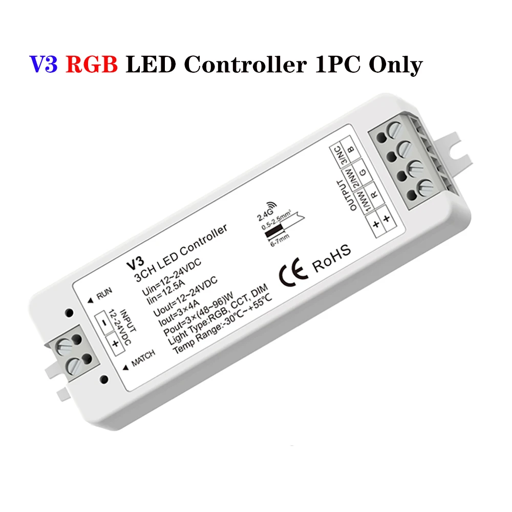 Skydance 1CH 3CH 4CH 5CH LED Controller DC12V-24V Single Color CCT RGB RGBW RGBWW 2.4G RF Controller