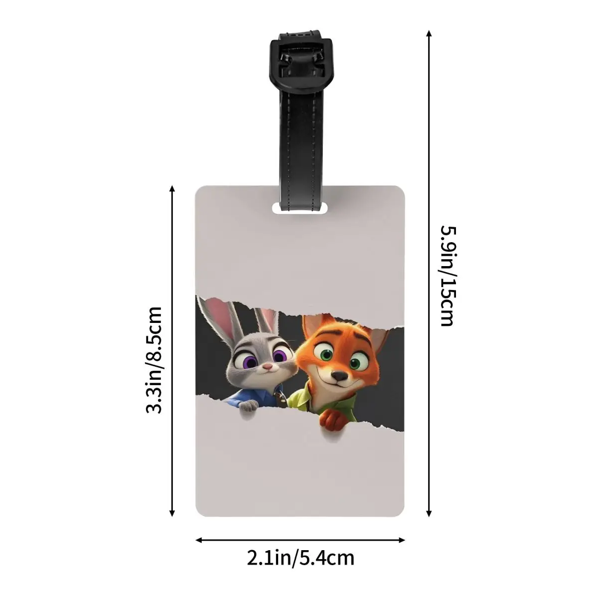 Custom Zootopia Cute Cartoon Luggage Tag With Name Card Privacy Cover ID Label for Travel Bag Suitcase