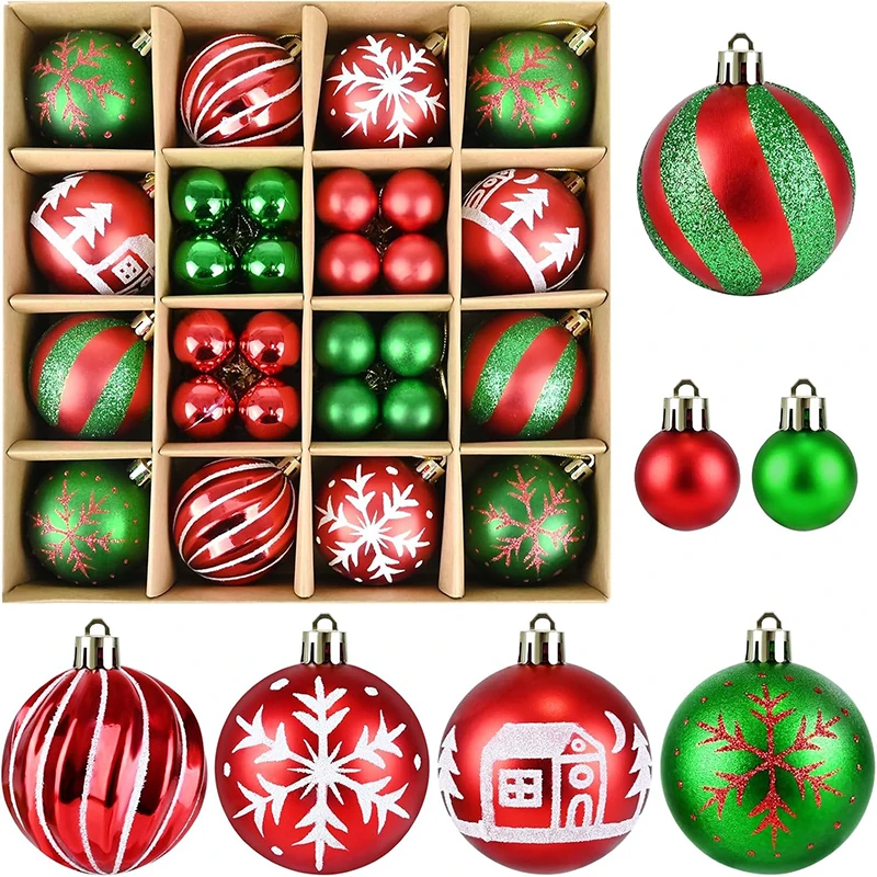

3-6CM Christmas Ball Decorations Colorful Electroplated Round Ball Xmas Tree Hanging Ornaments Home Party New Year Gift Navidad