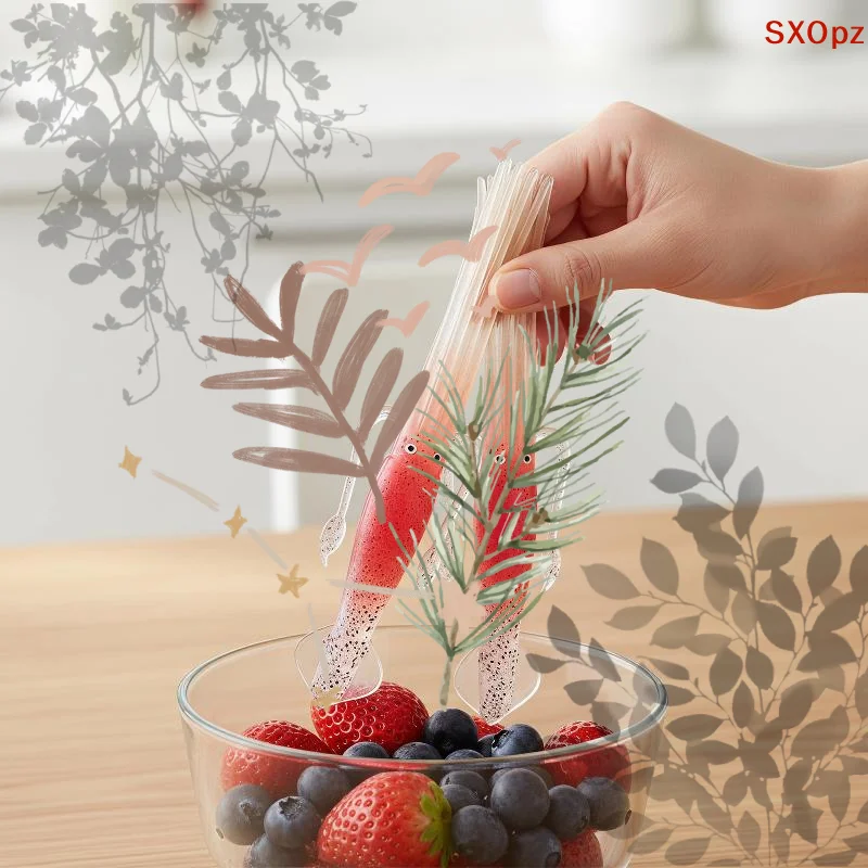 Funny Simulation Tableware Octopus Squid Shape Creative: 1pcs Fork Instant Noodles Japanese Food