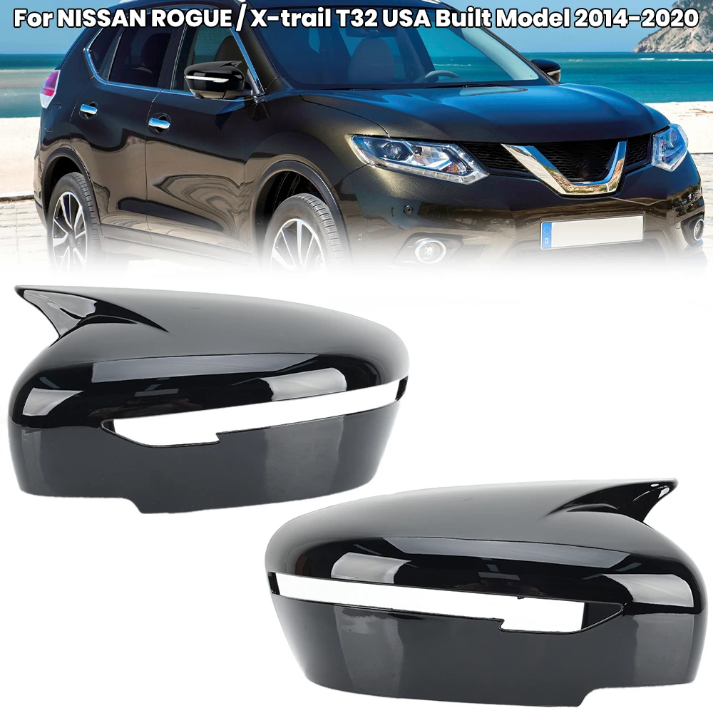 

Door Mirror Cover Cap Pair For Nissan Murano Rogue / X-trail T32 Pathfinder Qashqai Juke 2015-2019 Case Trim Sticker Cow Horn