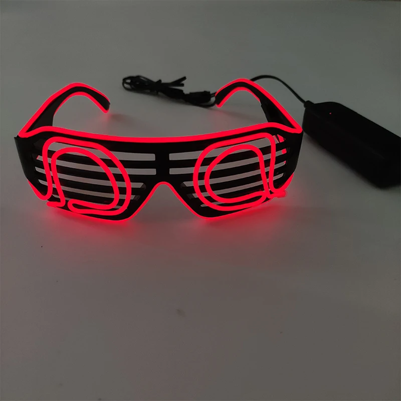 EL Draad Fluorescerende LED Sluiter Bril Persoonlijkheid Light up Brief Bril Mannen Vrouwen Nachtclub Knipperende Bril Brillen Rekwisieten