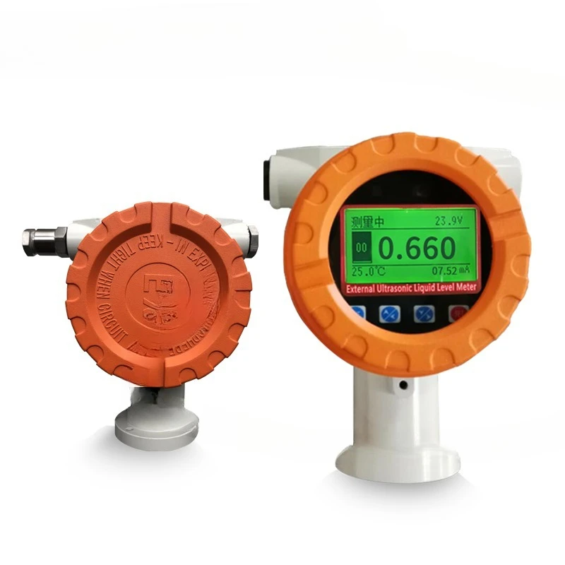 External ultrasonic level gauge, ultrasonic level sensor transmitter attached to the outer wall of the t ank
