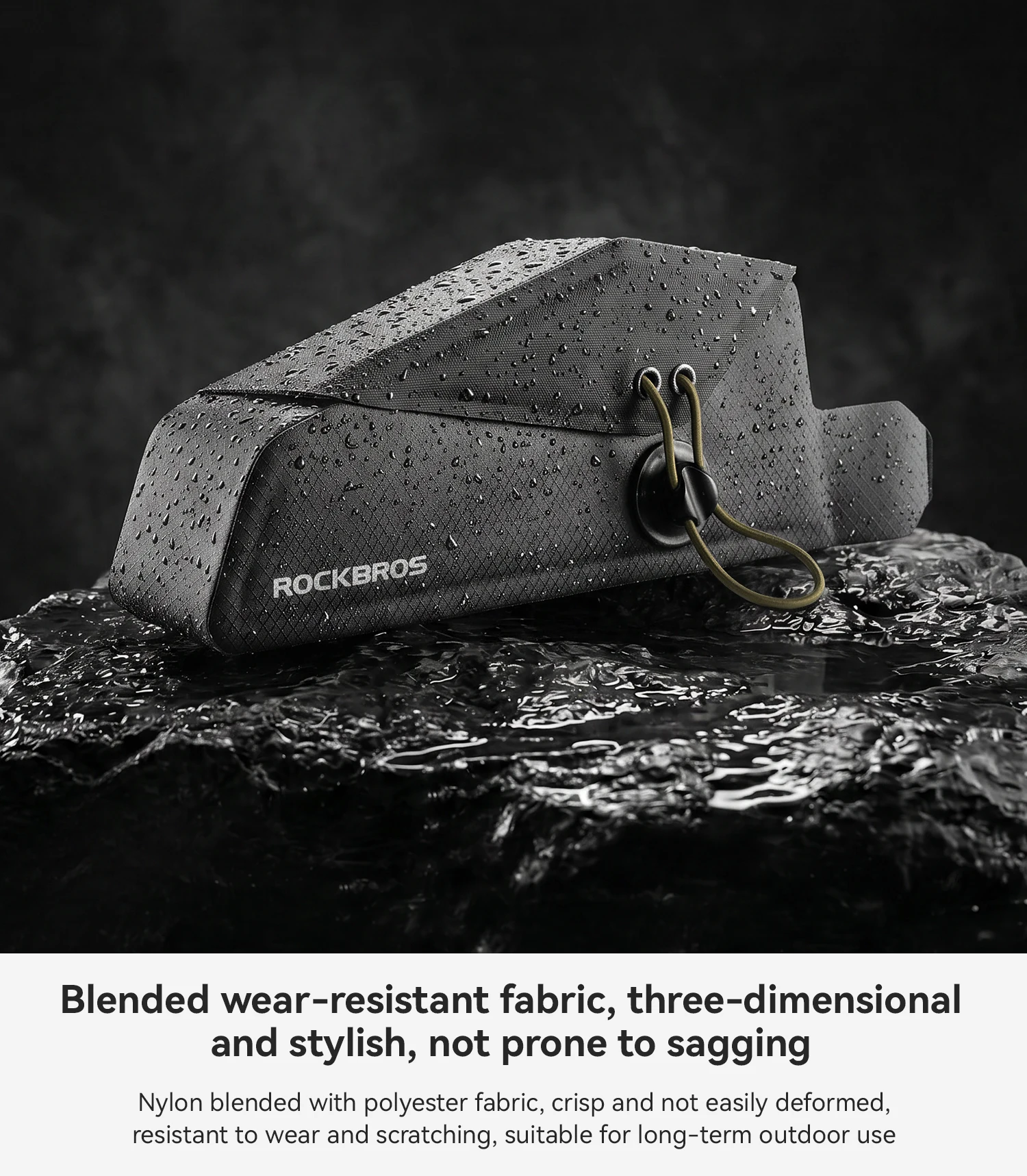 ROCKBROS Fahrradtasche für Straßenfahrräder, Wasserdichte Gravel-Bike-Tasche, Rahmentasche für das Oberrohr, 0,8L Fahrrad-Aufbewahrungstasche – Detail 10