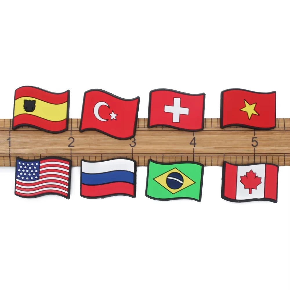 19-103PCS PVC Shoe Charms for Clogs Sandals Wristbands - Global Flag Pattern DIY Decorations Accessories（High-Quality） view 4
