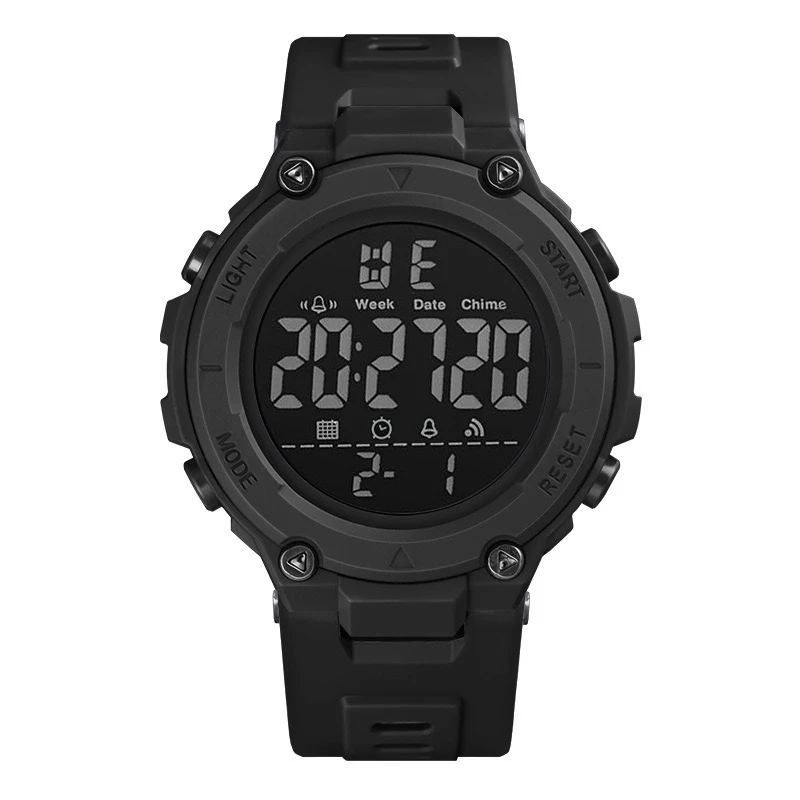 Легкие спортивные часы с будильником и светящимся в темноте дисплеем — электронные цифровые часы с пластиковым корпусом и ремешком для мужчин и женщин D