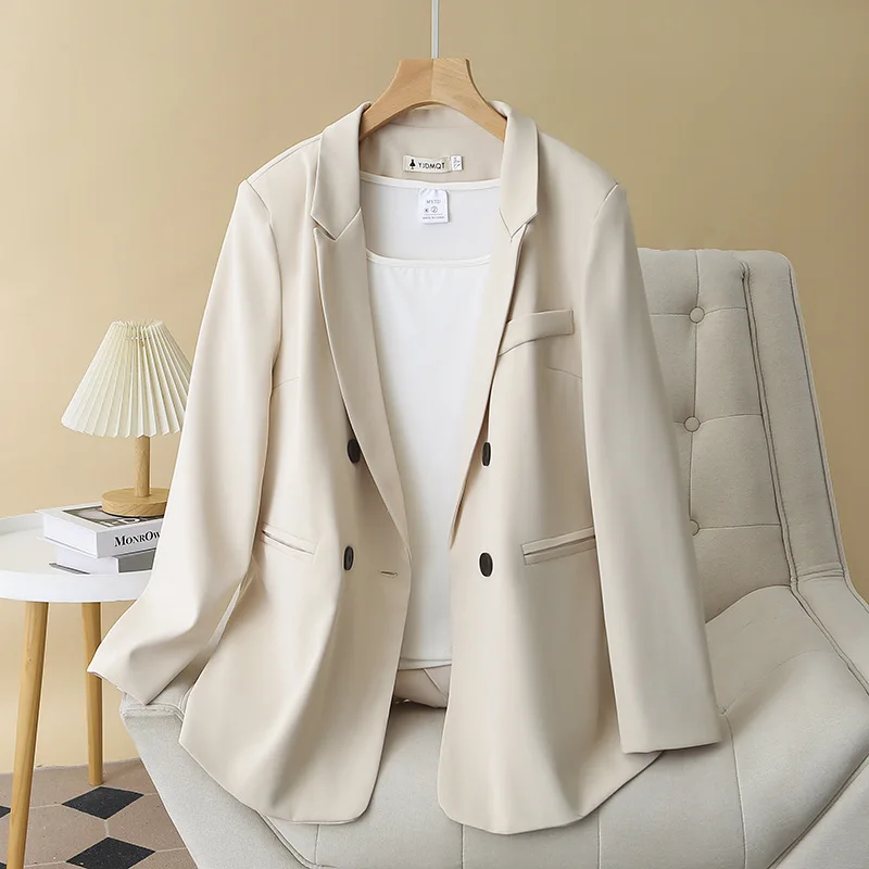 Women's Double Breasted Blazer, Casual Suit Jacket, Plus Size, Spring and Autumn, New, 00571