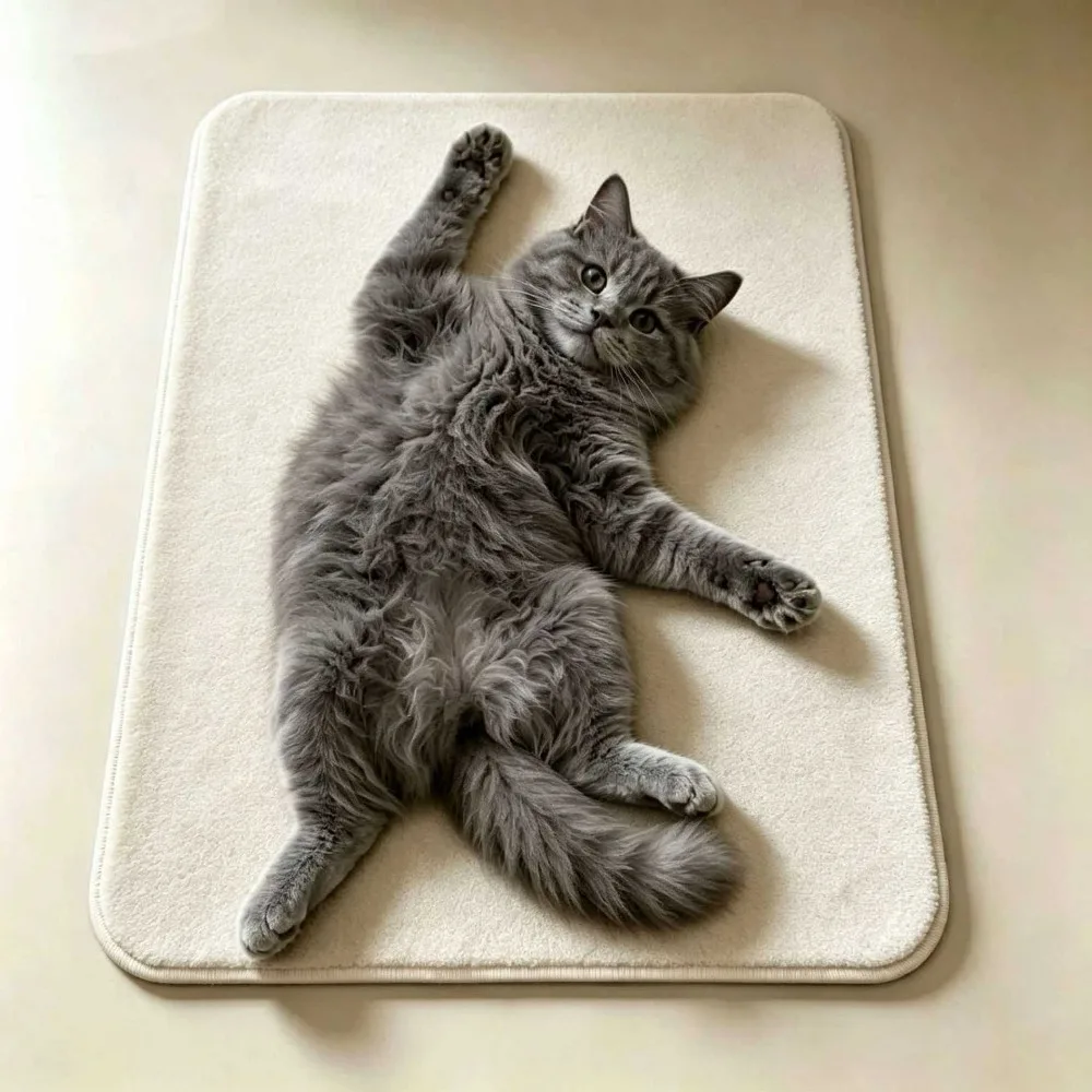 New Ragdoll Cat/Cow Cat/Civet Cat Cute Cat Floor Mat Non-slip Water-absorbing Bathroom Carpet Soft Floor Mat Living Room Tea