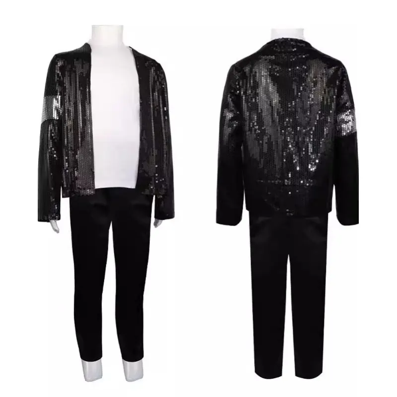 Michael Jackson Performance Costume Imitation Set Stage Glitter Children\'s Adult Men\'s and Women\'s MJ Performance Costume Set