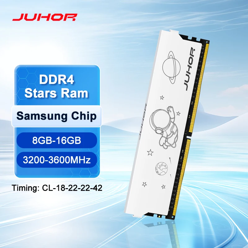 JUHOR  Desktop RAMS DDR4 8GB 16GB  3200MHz 3600MHz New Dimm Memoria Rams