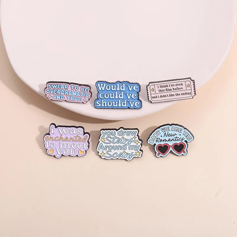 Romantic Music Lyrics Enamel Pins I Was Enchanted To Meet You Brooches Lapel Badges Jewelry Gifts for Lovers Friends Wholesale