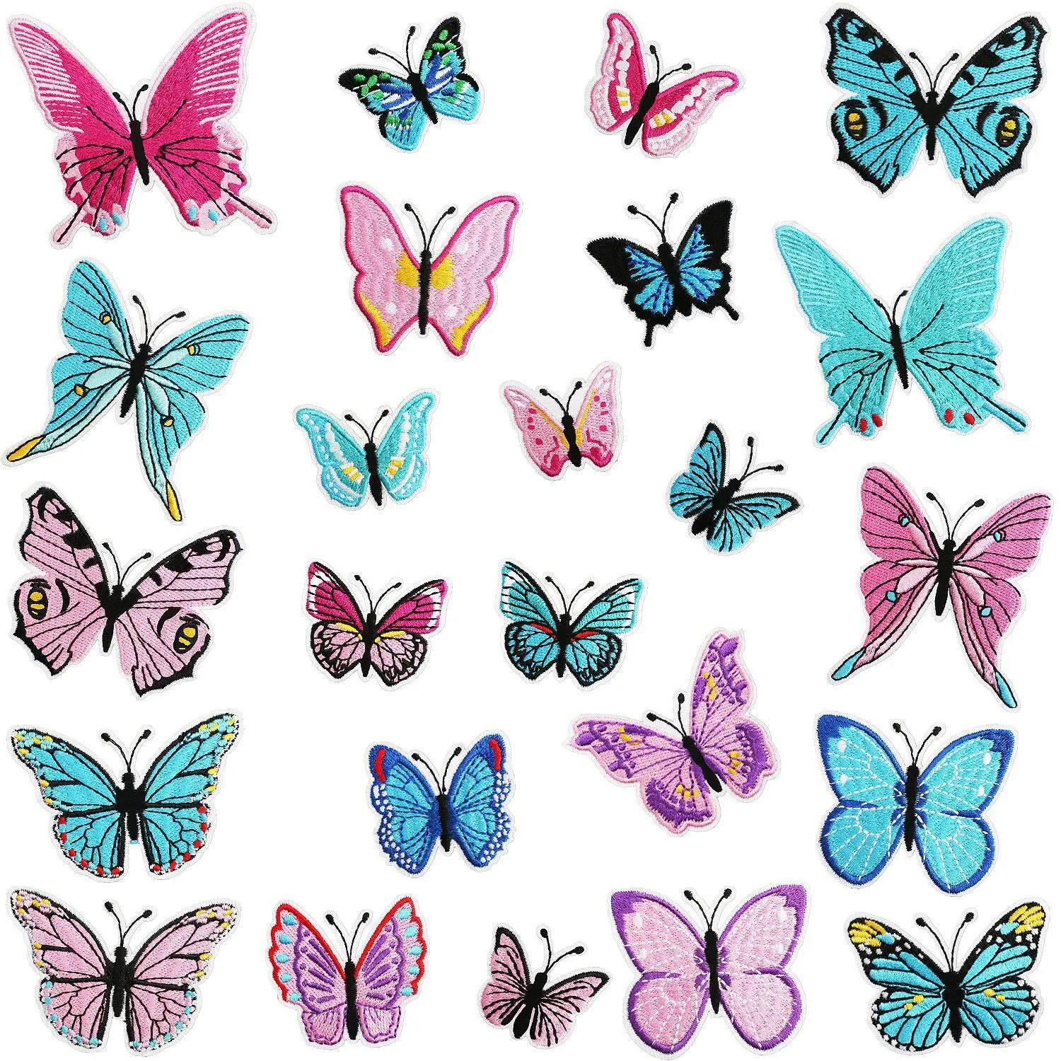 Mix Butterflies Butterfly Patches For Clothing Pack Embroidered Iron On Parche Termoadhesivos Para Ropa Mochila Designer Bulk