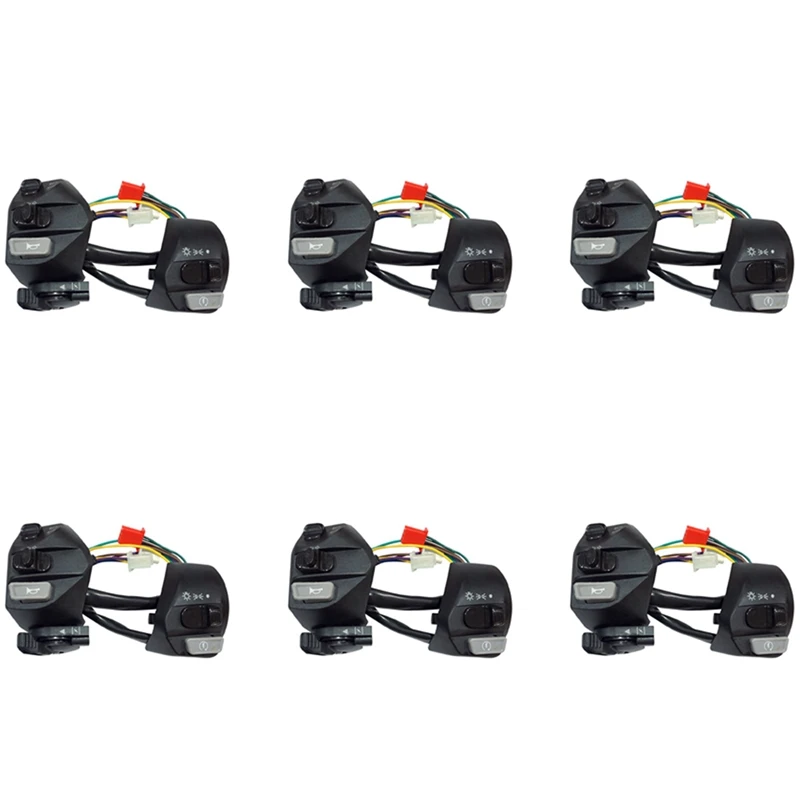 6 Set 22Mm Motorcycle Switches ON/OFF Button Handlebar Ontrol Horn Turn Signal Start Switch For Yamaha MIO LC135