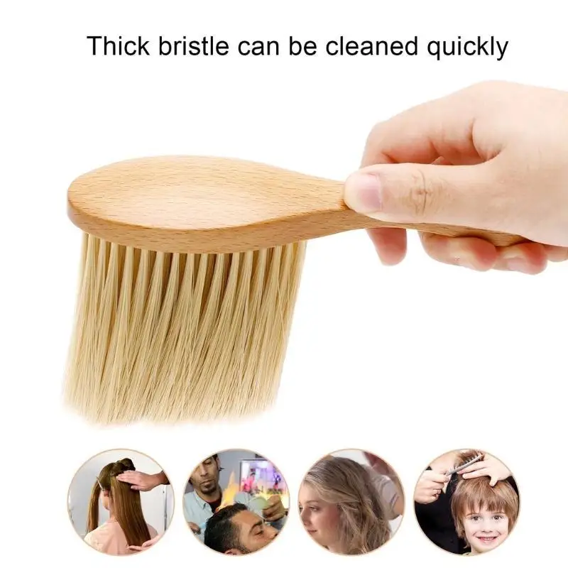 Weiche Borsten, Nackenbürste für Friseure, leicht, mit rutschfestem Griff, professionelles Werkzeug für den Einsatz im Salon, im Friseursalon oder zu Hause. – Detail 5