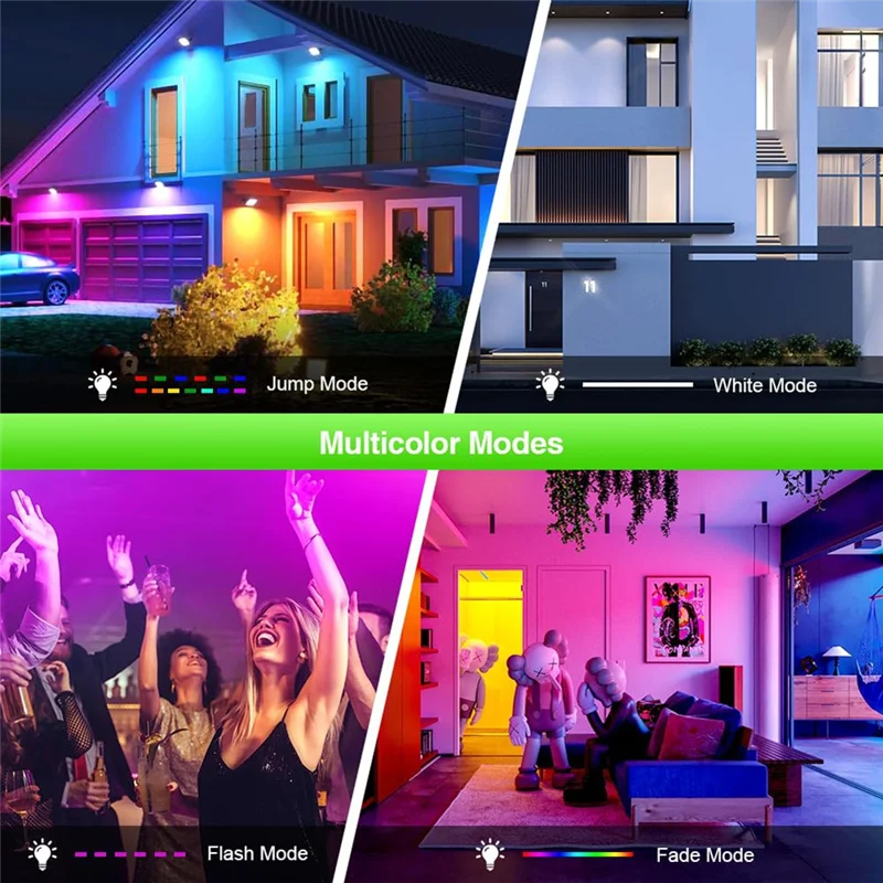 B84B-2 Pack 100W RGB LED projecteurs IP66 étanche couleur changeante projecteur avec télécommande pour fête, Halloween