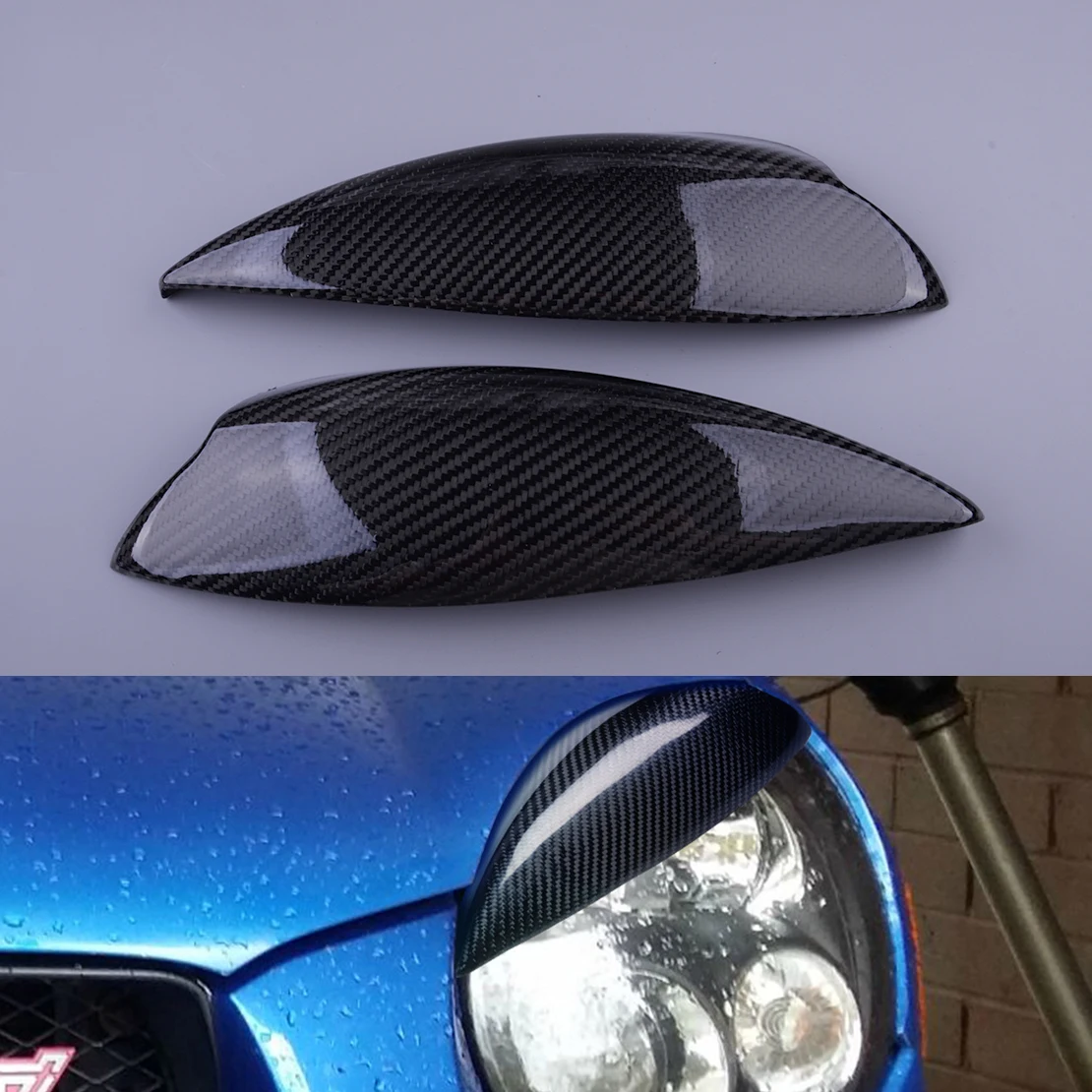 Front Headlamp Headlight Eyelid Eyebrow Cover Cap Molding Trim Fit for Subaru Impreza 7th WRX7 2002-2003