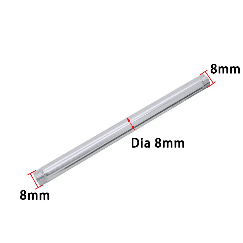 Imagem -03 - Parafuso Externo m6 m8 M10 Tubo de Dente Externo Pólo Oco Tubo Reto Led Armário Exibição Jóias Holofote Lâmpada Conectar Hastes Peças