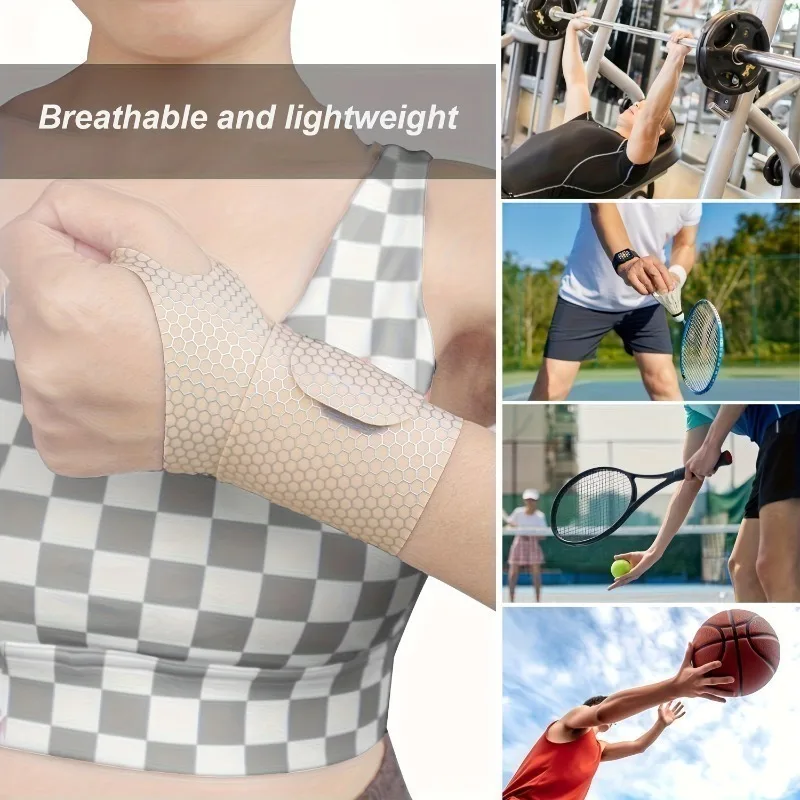 Adjustable Wrist Support Brace, Breathable Compression Wrap for Gym Sports, Carpal Tunnel Relief, Pink Wristband 1/2/4 PCS