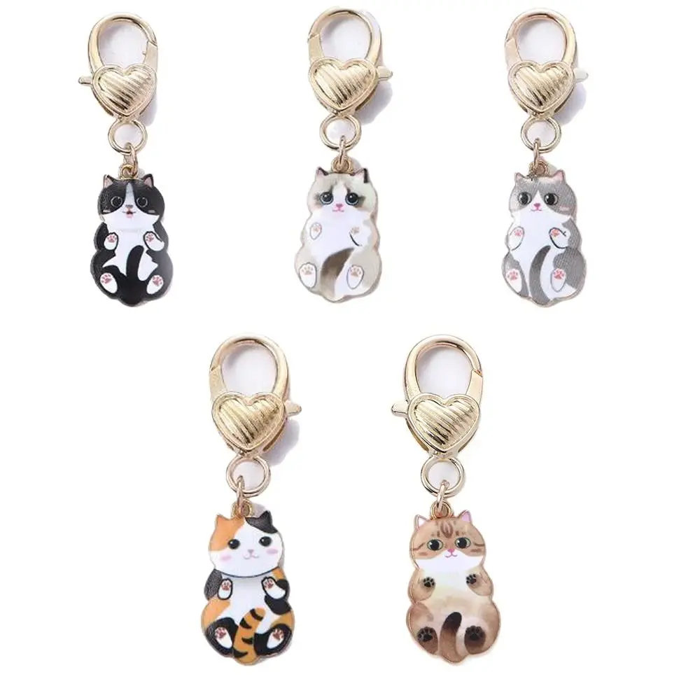 Gifts Cartoon Cat Keychain Cute Jewelry Accessories Zinc Alloy Keychain Pendant Kitten Keyring Women