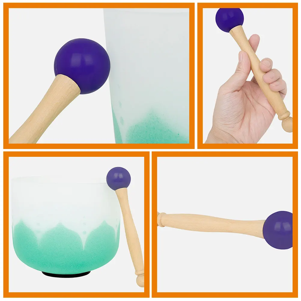 

1Set Crystal Singing Bowl Mallet Wood Stick Rubber Ring Foldable Elastic Sound Bowl Striker Meditation Accessories
