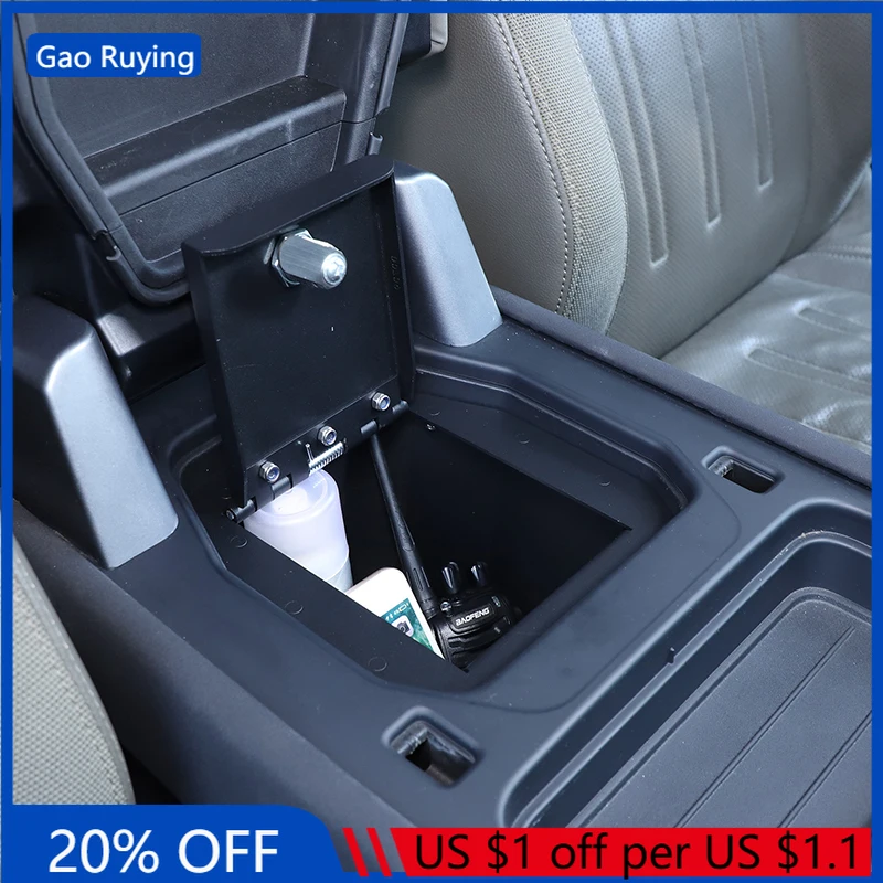 

Gao Ruying For Land Rover Defender 90 110 130 20-25 Armrest Privacy Storage Box Password Lock Security Safe Box Car Accessories