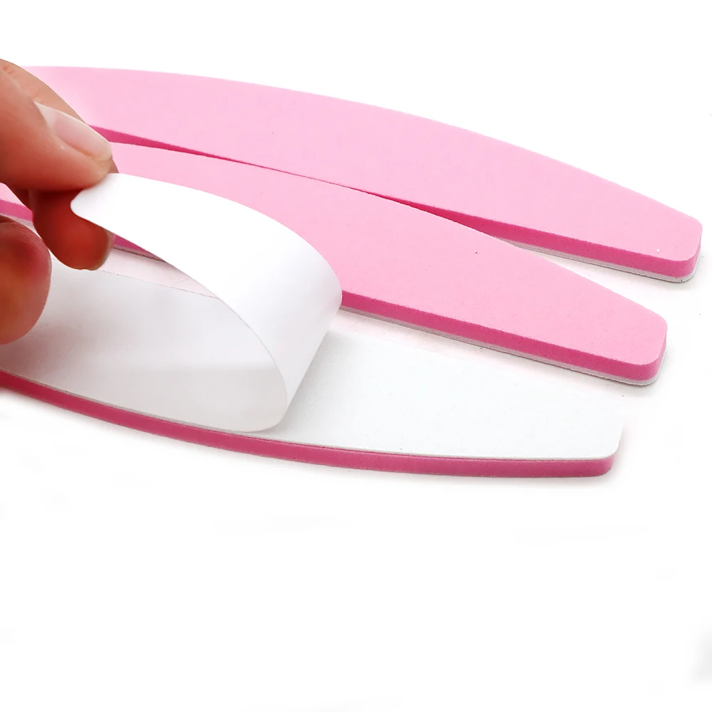 10Pcs Nail Supplies Sandpaper Nails File With Handle Disposable Removable Sponge Nail File 100# 180# Professional Manicure Tools