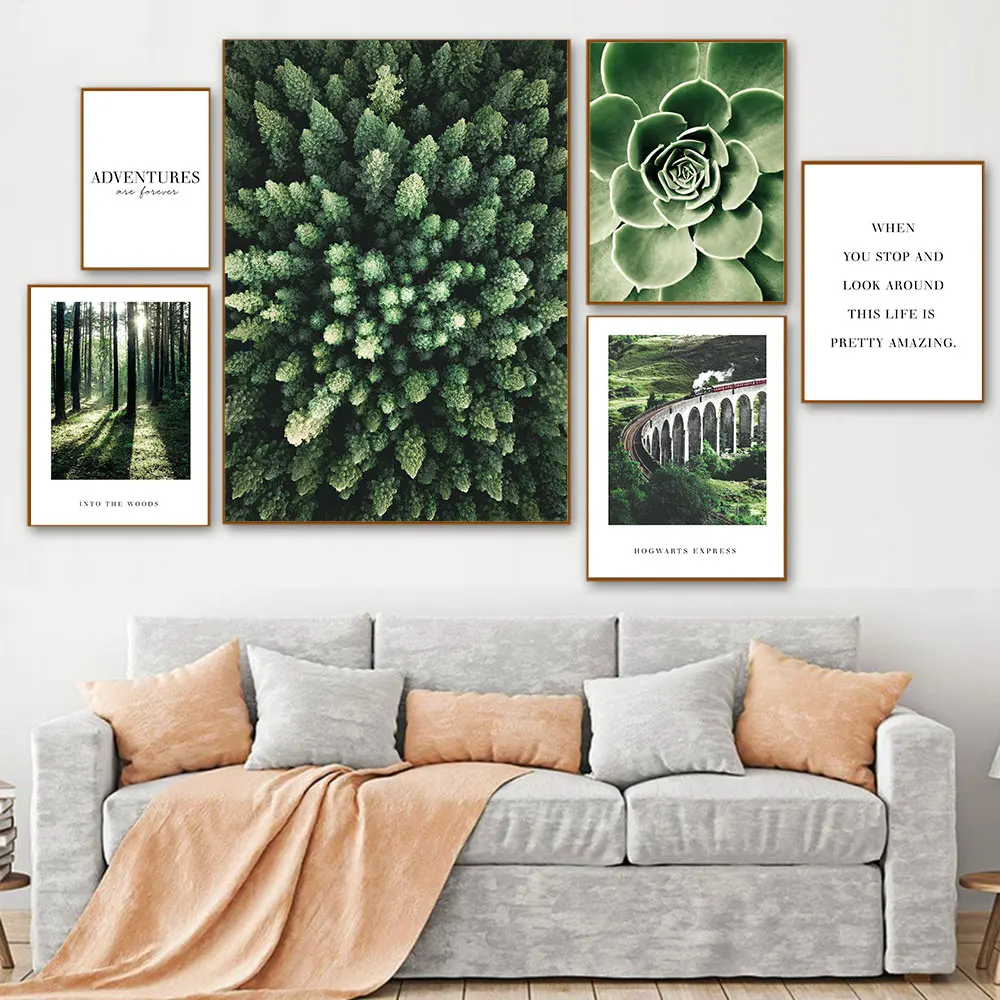 Печать на холсте в современном стиле без рамки с технологией распыления пейзажной живописи без рамы