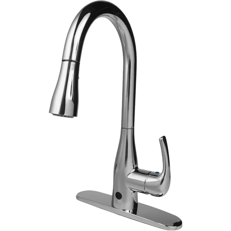 FLOW Touchless Kitchen Faucet with Pull Down Sprayer, Low Single Handle, Chrome