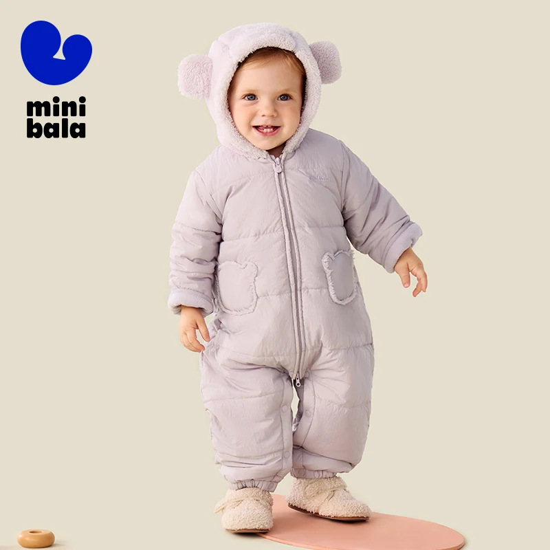 

Mini Bala Cotton Puffer Romper Baby 2025 Winter Windproof Moisture-Resistant Lightweight
