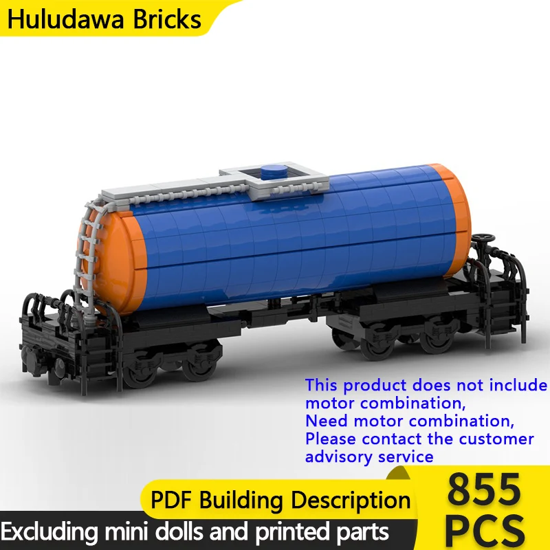 

City Car Model MOC Building Bricks Railway Transportation Tank Wagon Modular Technology Gifts Holiday Assemble Children Toy Suit