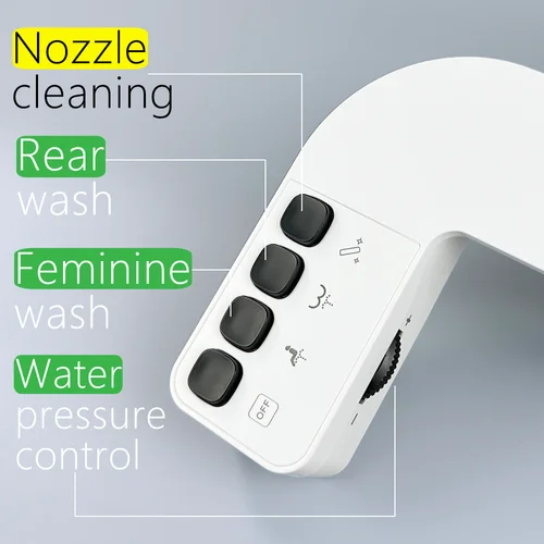 Imagen 2 del producto Accesorio de bidé HiCheon, limpieza de boquilla de lavado femenino y trasero, Control de presión de agua, pulverizador mecánico no eléctrico Shattaf