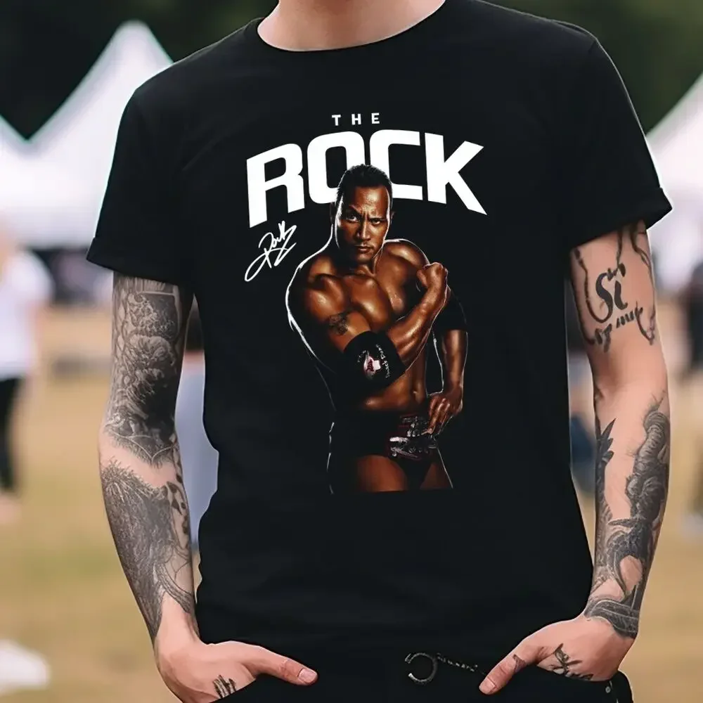 The Rock Wrestling T-Shirt Black  WWE