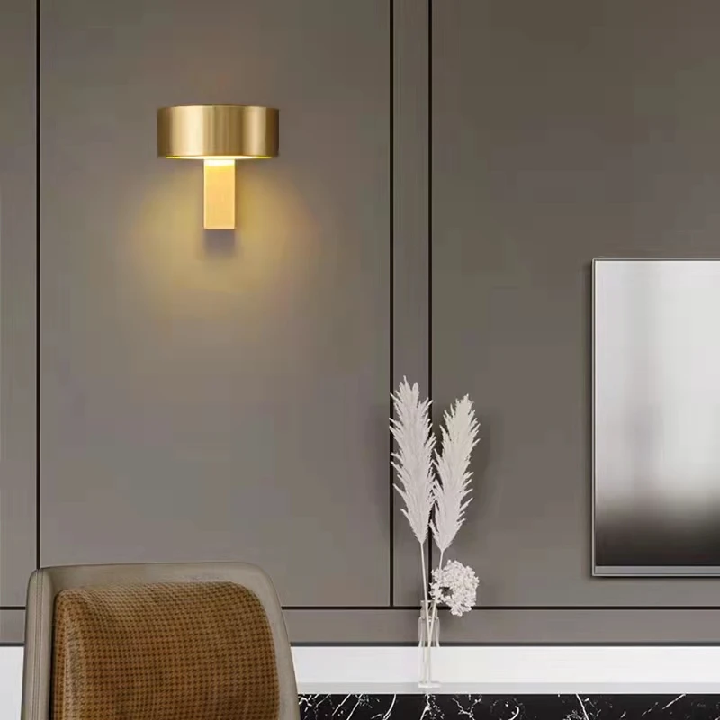 

3 Colour Temperature Dimming Wall Lamp Copper Bedside Aisle Corridor Modern Small Lighting Sconce Brass Drop Shipping