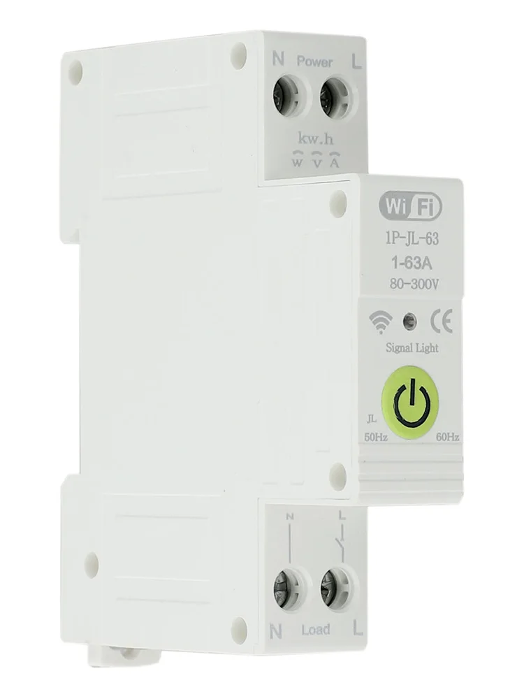 for Smart for Circuit Breaker with WIFI for Tuya 63A Featuring Leakage Protection and Metering to Monitor Electrical Consumption