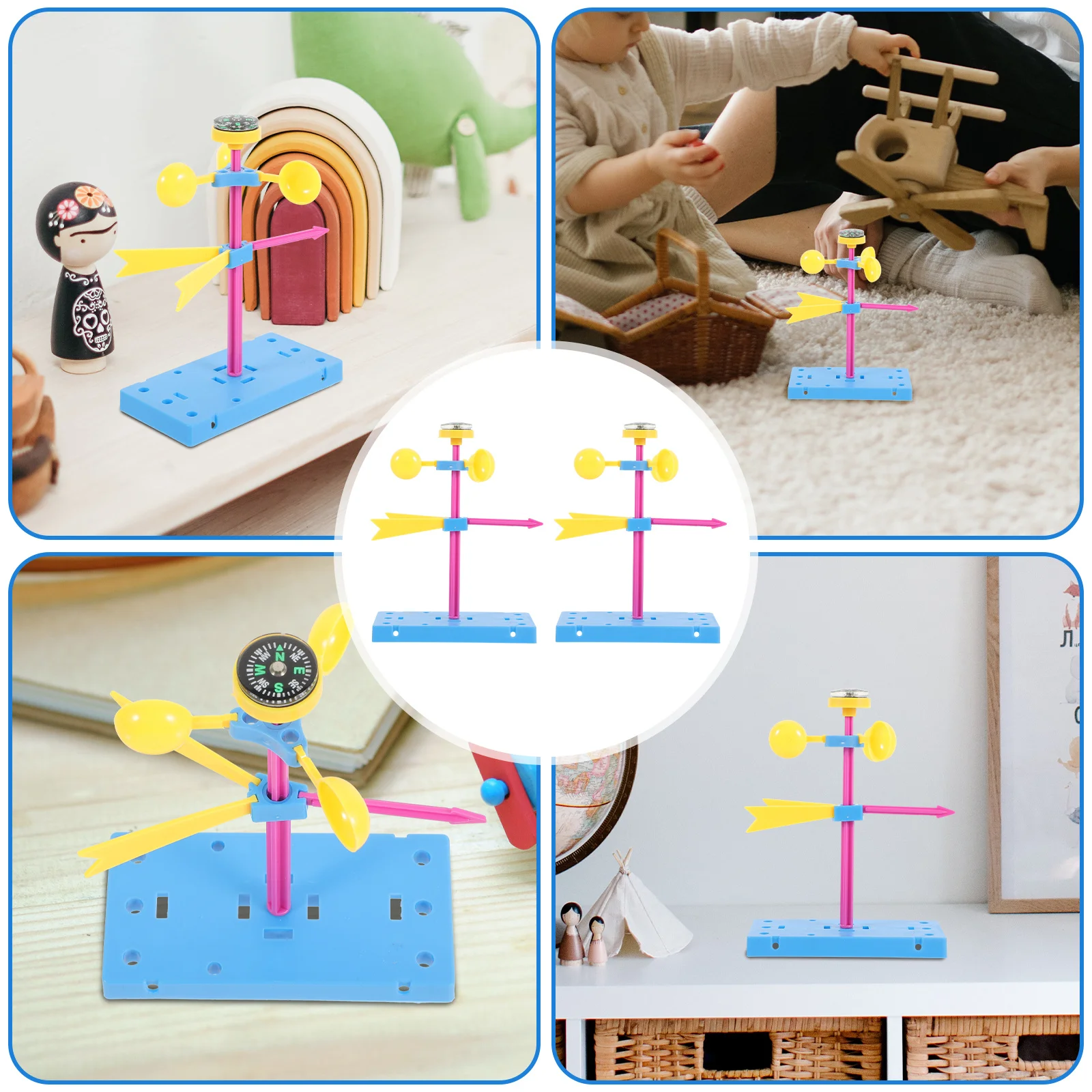 2 قطعة ريشة الرياح اللعب التعليمية تجميع عدة الاطفال تجربة علمية لتقوم بها بنفسك الهندسة التعلم هدية لتقوم بها بنفسك الرياح ريشة اللعب