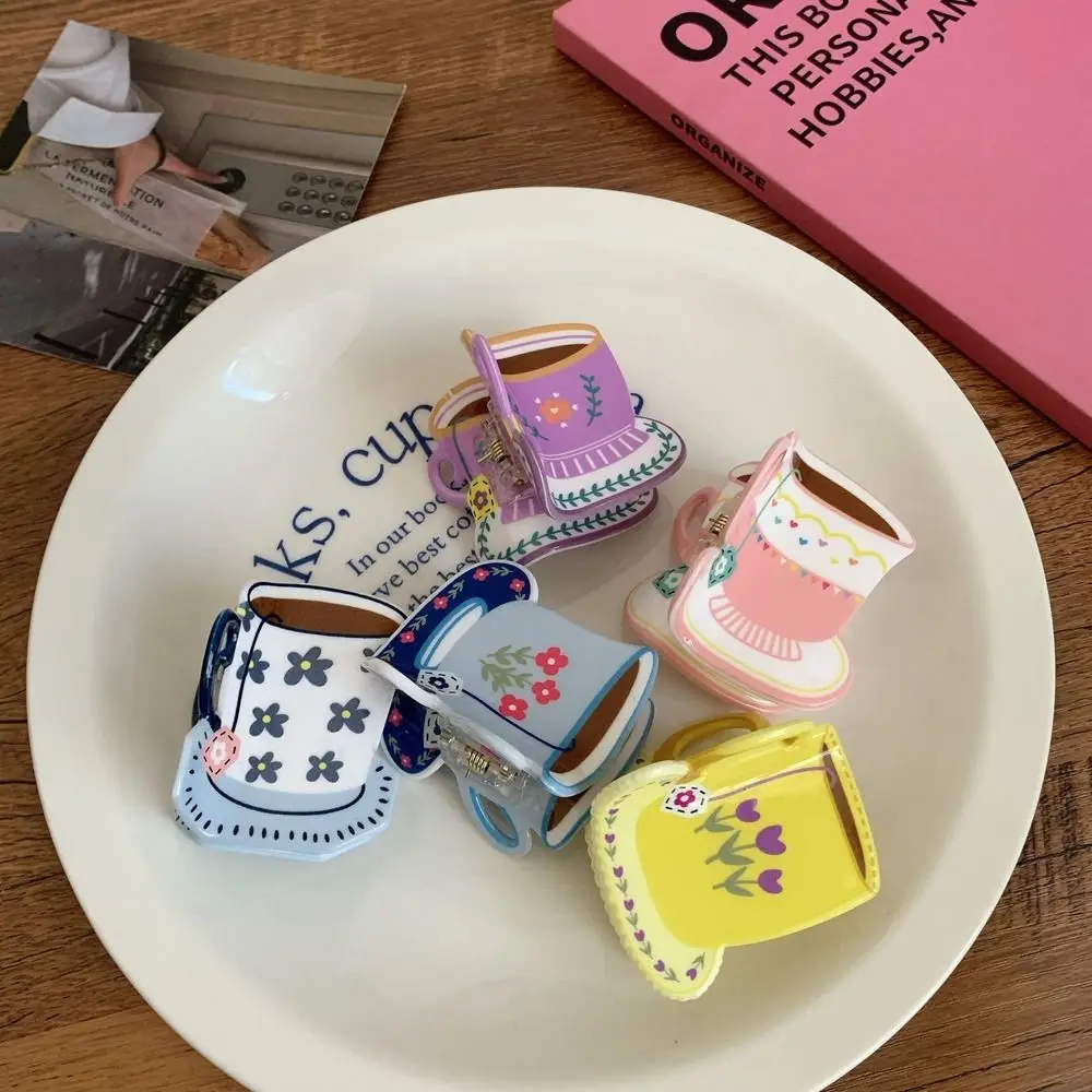 

Fashion Acetic Acid Acetate Hair Claw Cute Cartoon Coffee Cup Hair Clip Shark Clip Headdress Small Hair Claw