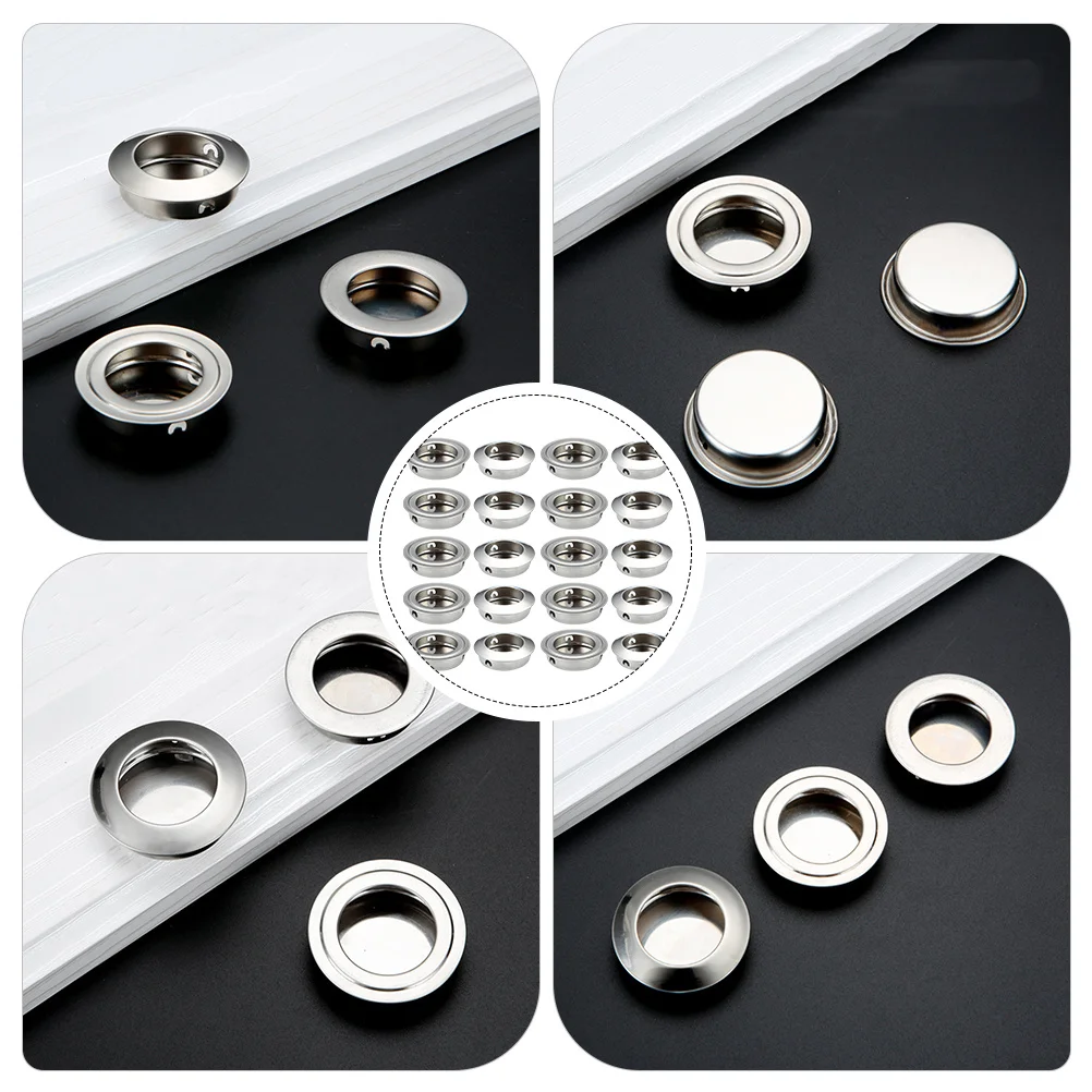 

40Pcs Invisible Flush Door Handle Stainless Steel Embedded Wardrobe Pull Practical Durable Easy Install Flush Door Handles