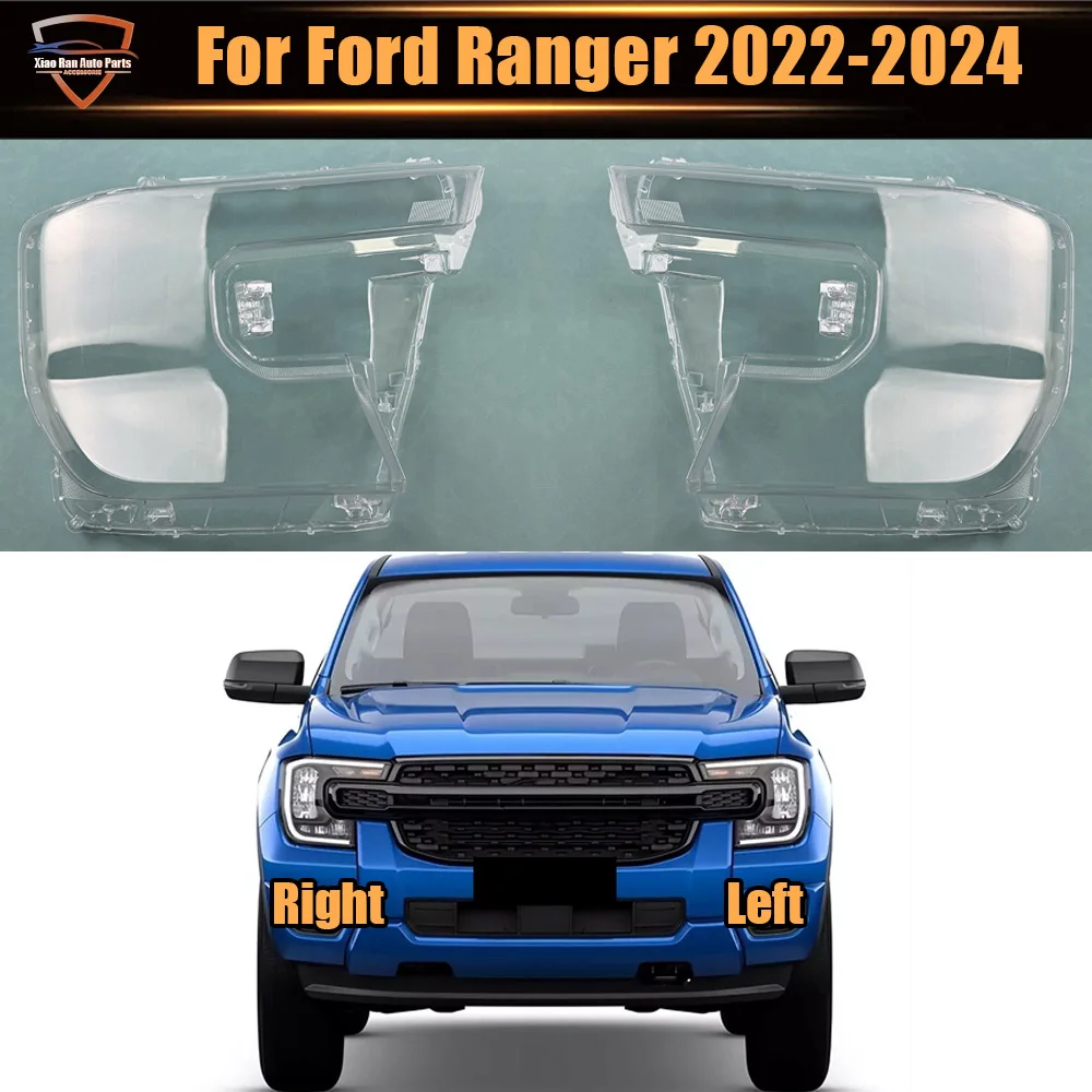 

For Ford Ranger 2022 2023 2024 Car Front Headlight Cover Auto Headlamp Lampshade Lampcover Head Lamp light Lens Shell Caps