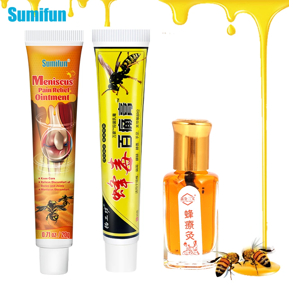 3Types Bee Venom Analgesic Cream Rheumatoid Arthritis Pain Relief Ointment Knee Joint Muscle Ache Massage Care Medical Plaster