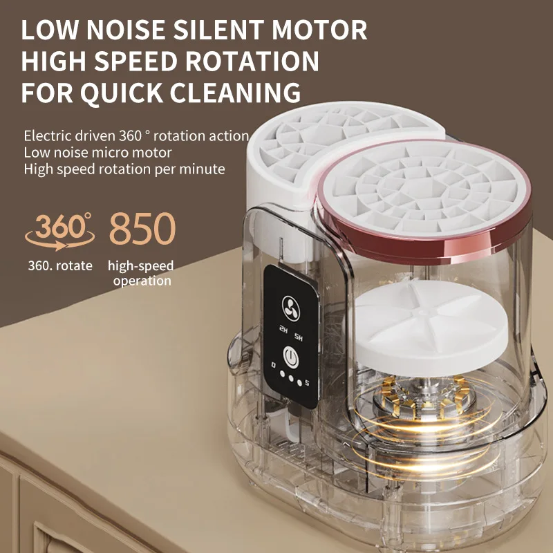 Nettoyeur de pinceaux de maquillage électrique USB 3 en 1 avec dispositif de Support automatique à séchage rapide-outil de livre de nettoyage et de séchage de pinceaux de maquillage