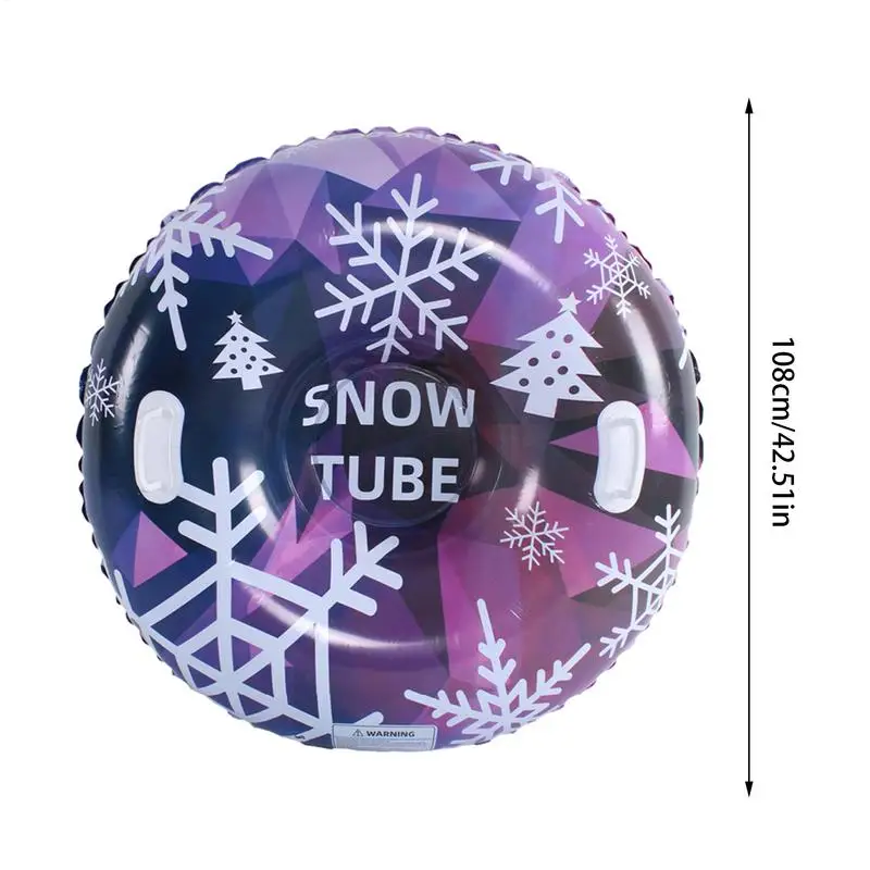 Snow Sled For Adults Heavy Duty Snow Tube Inflatable Sled With 2 Handles Tear-Resistant Sledding Tube Winter Toys For Children