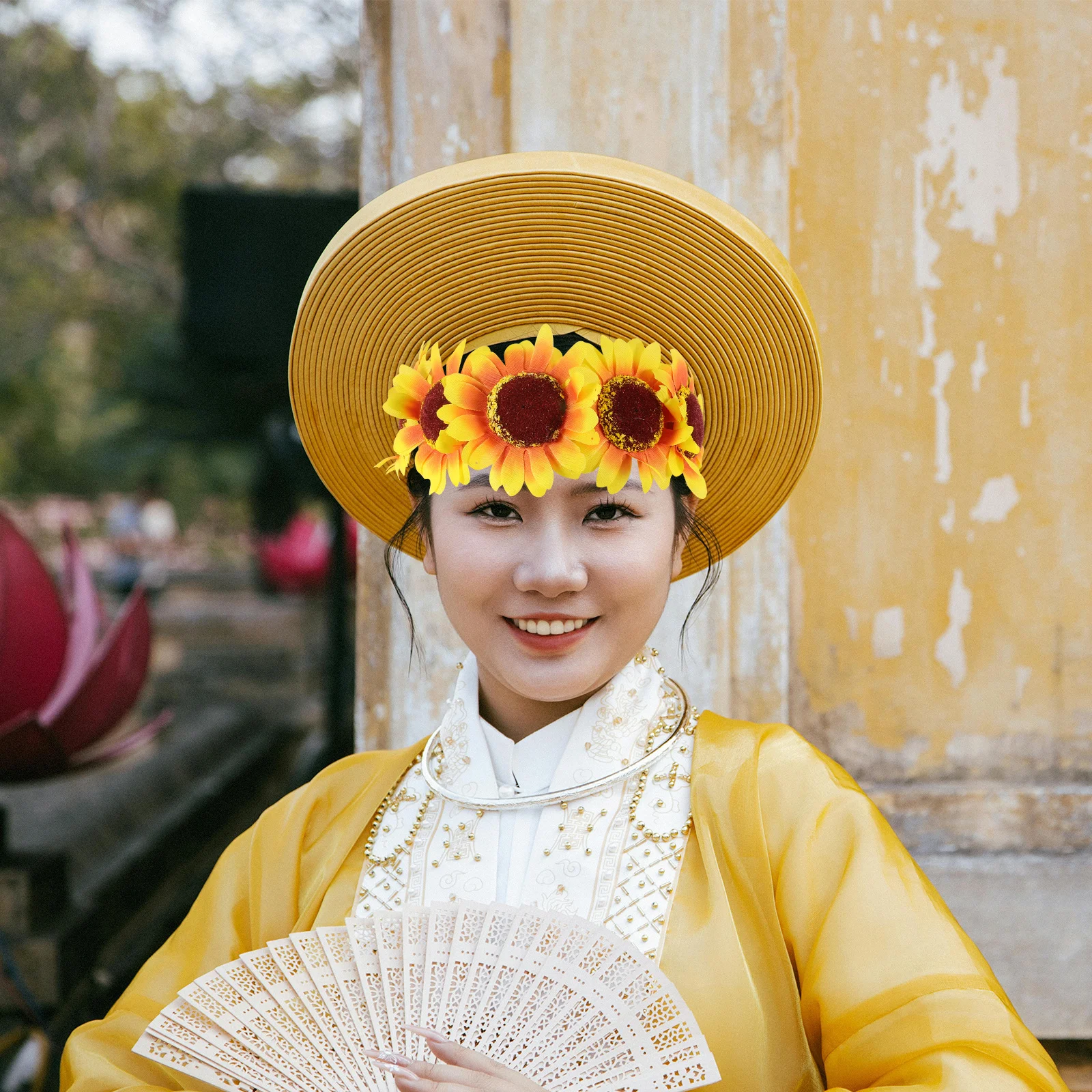 

1Pcs Sunflower Headwear Elegant Stretchy Hair Band for Wedding Party Bridal Headdress Birthday Engagement Cosplay Sunflower
