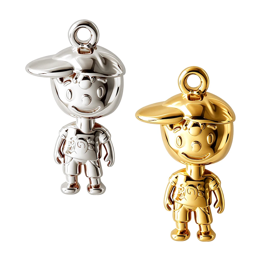 6pcs 3D Stainless Steel Sports Baseball Player Kids Charm Paper Airplane Motorcycle Pendant For Jewelry Making Keychain Bracelet view 3